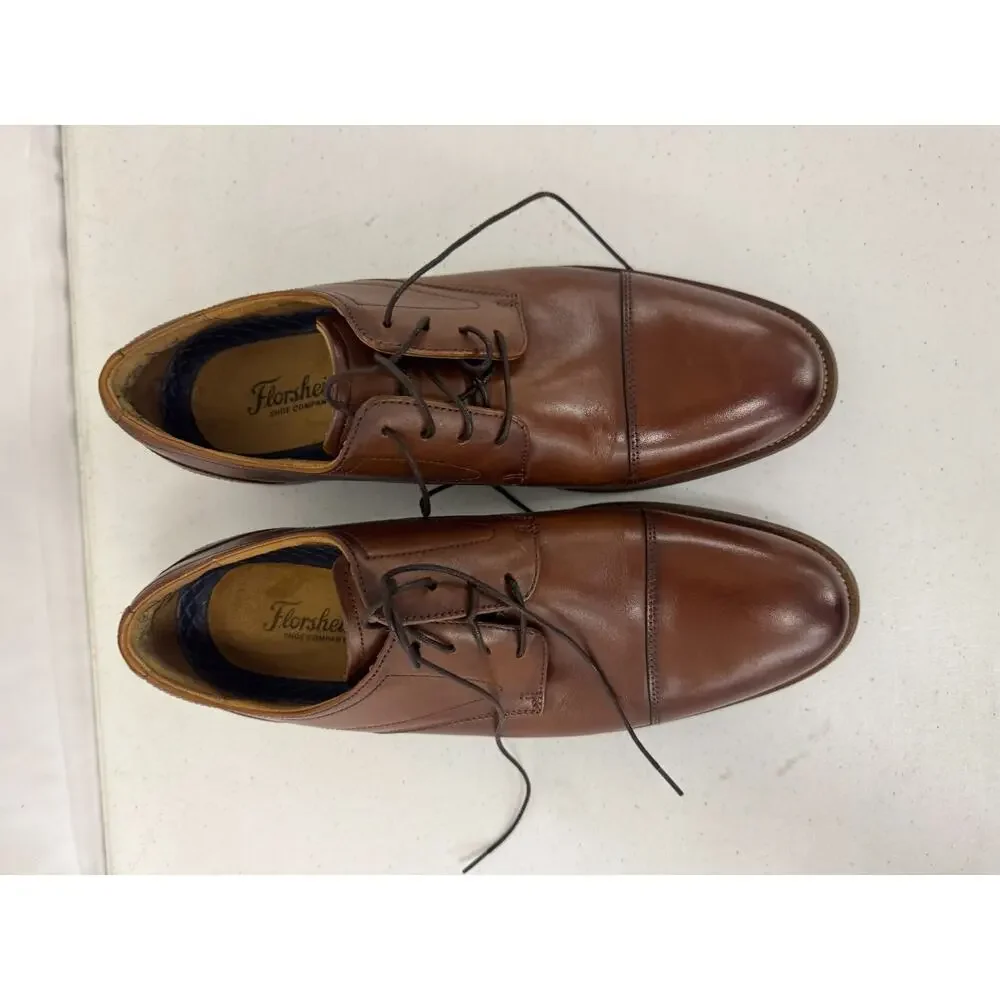 Florsheim Rucci Cap Toe Brown Leather Oxford Dress Shoe 13384NR-221 Men's Sz 10M